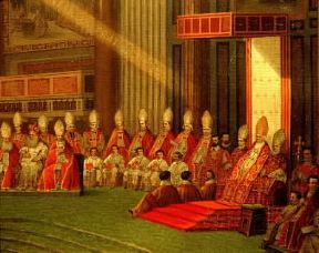 Concilio Ecumenico Vaticano I presieduto da Pio IX.De Agostini Picture Library / A. Dagli Orti Concilio Ecumenico Vaticano I presieduto da Pio IX.De Agostini Picture Library / A. Dagli Orti