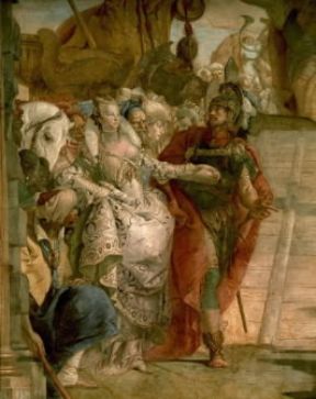 Giambattista Tiepolo. Particolare dell'affresco L'incontro di Antonio e Cleopatra (Venezia, Palazzo Labia).De Agostini Picture Library Giambattista Tiepolo. Particolare dell'affresco L'incontro di Antonio e Cleopatra (Venezia, Palazzo Labia).De Agostini Picture Library