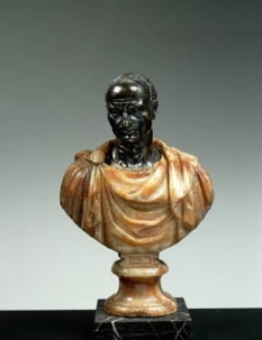 Glittica. Busto di Giulio Cesare in alabastro e bronzo (Firenze, Museo Nazionale del Bargello).De Agostini Picture Library / A. Dagli Orti Glittica. Busto di Giulio Cesare in alabastro e bronzo (Firenze, Museo Nazionale del Bargello).De Agostini Picture Library / A. Dagli Orti