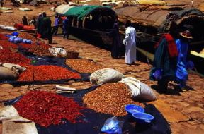 Mali. La vendita delle spezie e cereali al mercato di Mopti.De Agostini Picture Library/L. Romano