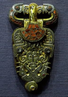 Vichingo. Fibula in argento, oro e pietre preziose proveniente da Admark (Oslo, Historisk Museum).De Agostini Picture Library/A. Dagli Orti Vichingo. Fibula in argento, oro e pietre preziose proveniente da Admark (Oslo, Historisk Museum).De Agostini Picture Library/A. Dagli Orti