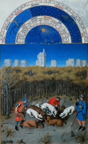 Allegoria. Rappresentazione allegorica del mese di Dicembre in una miniatura del sec. XV (Chantilly, Musée Condé).De Agostini Picture Library Allegoria. Rappresentazione allegorica del mese di Dicembre in una miniatura del sec. XV (Chantilly, Musée Condé).De Agostini Picture Library