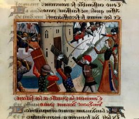 Arciere. Arcieri durante l'assedio di Orléans in una miniatura dalle Vigiles de Charles VII (parigi, Bibliothèque Nationale).De Agostini Picture Library/M. Seemuller Arciere. Arcieri durante l'assedio di Orléans in una miniatura dalle Vigiles de Charles VII (parigi, Bibliothèque Nationale).De Agostini Picture Library/M. Seemuller