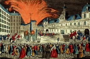 Francia. Fuochi d'artificio per la proclamazione della pace nel giugno del 1763 in una incisione di Chereaux (Parigi, Musée Carnavalet).De Agostini Picture Library/G. Dagli Orti Francia. Fuochi d'artificio per la proclamazione della pace nel giugno del 1763 in una incisione di Chereaux (Parigi, Musée Carnavalet).De Agostini Picture Library/G. Dagli Orti