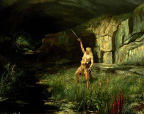 Opera . Scenografia di H. Hendrich per una rappresentazione dell'Anello del Nibelungo di R. Wagner (Bayreuth, Richard Wagner Museum).De Agostini Picture Library/A. Dagli Orti