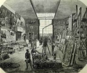 Atelier. Lo studio di E. Delacroix in una stampa dell'epoca.De Agostini Picture Library / A. Dagli Orti Atelier. Lo studio di E. Delacroix in una stampa dell'epoca.De Agostini Picture Library / A. Dagli Orti