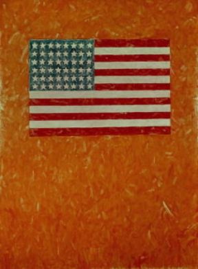 Jasper Johns . Flag on Orange Field (1957; Colonia, Landesmuseum).De Agostini Picture Library Jasper Johns . Flag on Orange Field (1957; Colonia, Landesmuseum).De Agostini Picture Library