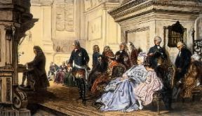 Johann Sebastian Bach suona per Federico II di Prussia.Bildarchiv Preussischen Kulturbesitz Johann Sebastian Bach suona per Federico II di Prussia.Bildarchiv Preussischen Kulturbesitz