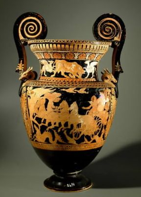 Pittore dell'Aurora. Cratere su cui sono raffigurati Aurora e Cefalo (Roma, Museo Nazionale di Villa Giulia).De Agostini Picture Library / G. Nimatallah Pittore dell'Aurora. Cratere su cui sono raffigurati Aurora e Cefalo (Roma, Museo Nazionale di Villa Giulia).De Agostini Picture Library / G. Nimatallah