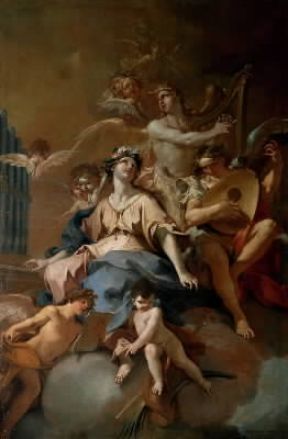 Sebastiano Galeotti. Santa Cecilia e gli angeli musicanti (Piacenza, Palazzo Farnese).De Agostini Picture Library/A. De Gregorio Sebastiano Galeotti. Santa Cecilia e gli angeli musicanti (Piacenza, Palazzo Farnese).De Agostini Picture Library/A. De Gregorio