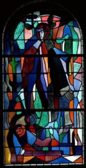 Vetrata. Una vetrata della chiesa di Notre-Dame de Tout Grace a Plateau d'Assy; l'uso di schermare finestre con vetri policromi risale ai tempi dell'Egitto faraonico.De Agostini Picture Library/G. Dagli Orti Vetrata. Una vetrata della chiesa di Notre-Dame de Tout Grace a Plateau d'Assy; l'uso di schermare finestre con vetri policromi risale ai tempi dell'Egitto faraonico.De Agostini Picture Library/G. Dagli Orti