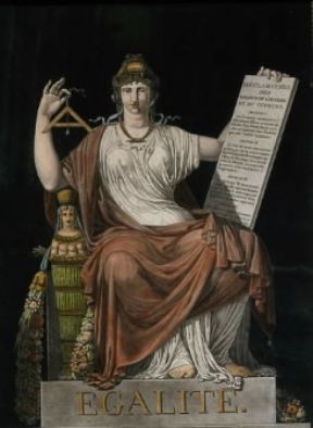 Allegoria. La raffigurazione dell'Uguaglianza con in mano la Dichiarazione dei diritti dell'uomo (Montreuil, Museo della Storia Viva).De Agostini Picture Library/G. Dagli Orti Allegoria. La raffigurazione dell'Uguaglianza con in mano la Dichiarazione dei diritti dell'uomo (Montreuil, Museo della Storia Viva).De Agostini Picture Library/G. Dagli Orti