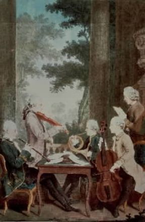 Carmontelle. Concerto con oboe, violino, corno e violoncello (Berlino, Archiv fÃ¼r Kunst und Geschichte).Archiv fÃ¼r Kunst und Geschichte