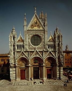 Italia . La facciata gotica del duomo di Siena.De Agostini Picture Library/A. De Gregorio Italia . La facciata gotica del duomo di Siena.De Agostini Picture Library/A. De Gregorio