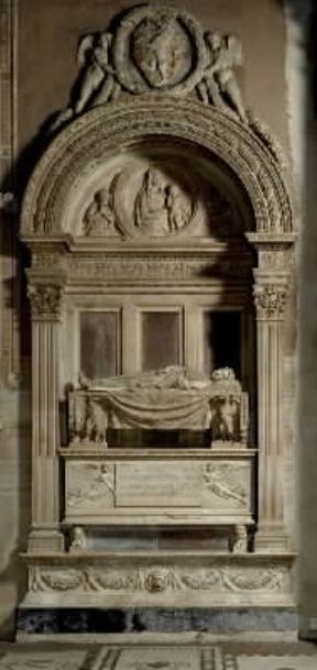 Leonardo Bruni, detto Leonardo Aretino. Il monumento funebre dell'umanista aretino, opera di B. Rossellino (Firenze, S. Croce).De Agostini Picture Library/G. Nimatallah Leonardo Bruni, detto Leonardo Aretino. Il monumento funebre dell'umanista aretino, opera di B. Rossellino (Firenze, S. Croce).De Agostini Picture Library/G. Nimatallah