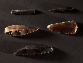 La Madeleine. Utensili litici (raschiatoio, bulino, punta e succhiello) riferibili al Paleolitico superiore.De Agostini Picture Library/G. Dagli Orti