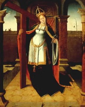 Elena . L'imperatrice e la vera croce del supplizio di Gesù in una pittura francese su legno del sec. XV.De Agostini Picture Library/G. Dagli Orti Elena . L'imperatrice e la vera croce del supplizio di Gesù in una pittura francese su legno del sec. XV.De Agostini Picture Library/G. Dagli Orti