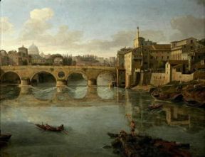 Gaspar van Wittel. Veduta del ponte Sisto (particolare).De Agostini Picture Library/A. Dagli Orti Gaspar van Wittel. Veduta del ponte Sisto (particolare).De Agostini Picture Library/A. Dagli Orti