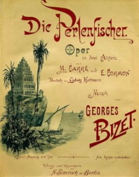 Georges Bizet. Frontespizio dell'opera I pescatori di perle (1863).De Agostini Picture Library/A. Dagli Orti Georges Bizet. Frontespizio dell'opera I pescatori di perle (1863).De Agostini Picture Library/A. Dagli Orti