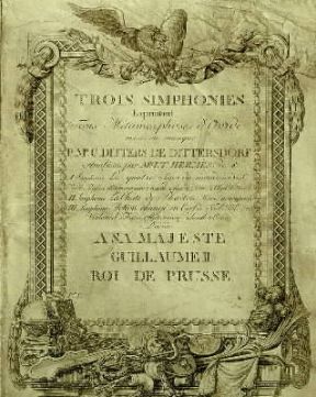 Karl Ditters von Dittersdorf . Frontespizio delle tre sinfonie ispirate alla Metamorfosidi Ovidio.De Agostini Picture Library/A. Dagli Orti Karl Ditters von Dittersdorf . Frontespizio delle tre sinfonie ispirate alla Metamorfosidi Ovidio.De Agostini Picture Library/A. Dagli Orti