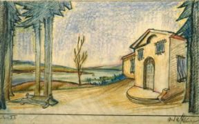 Leos JanÃ¡cek . Scenografia di A. Klimes per la prima rappresentazione a Brno di Kata KabanovÃ¡(Brno, Janacek Museum). De Agostini Picture Library/A. Dagli Orti