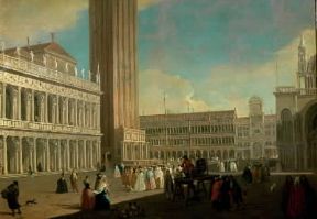 Luca Carlevarijs . La piazzetta.De Agostini Picture Library/A. Dagli Orti Luca Carlevarijs . La piazzetta.De Agostini Picture Library/A. Dagli Orti