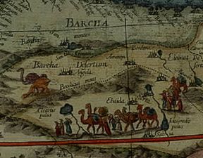 Willem Janszoon Blaeu . Particolare della carta geografica dell'Africa (sec.XVII).De Agostini Picture Library/ G. Dagli Orti Willem Janszoon Blaeu . Particolare della carta geografica dell'Africa (sec.XVII).De Agostini Picture Library/ G. Dagli Orti