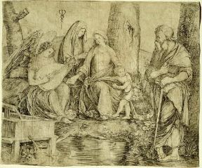Incisione . La Vergine col Bambino e Santi di Jacopo De' Barbari (Firenze, Uffizi, Gabinetto dei Disegni e delle Stampe).De Agostini Picture Library/G. Nimatallah Incisione . La Vergine col Bambino e Santi di Jacopo De' Barbari (Firenze, Uffizi, Gabinetto dei Disegni e delle Stampe).De Agostini Picture Library/G. Nimatallah