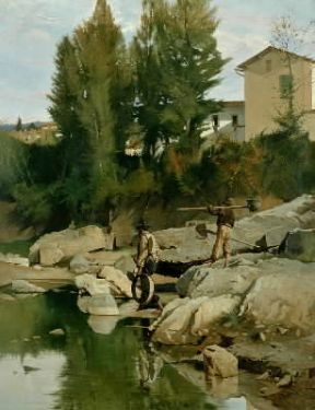 Odoardo Borrani . I renaioli sul Mugnone (Firenze, Galleria d'Arte Moderna).De Agostini Picture Library/U. Marzani Odoardo Borrani . I renaioli sul Mugnone (Firenze, Galleria d'Arte Moderna).De Agostini Picture Library/U. Marzani