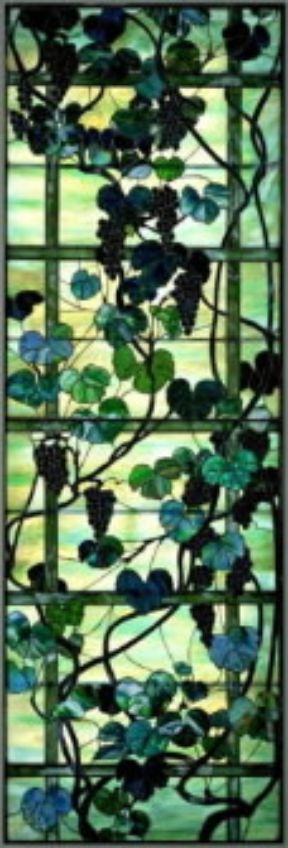 Vetrata. Grappoli d'uva del Tiffany Studios (New York, Metropolitan Museum of Art).New York, Metropolitan Museum of Art Vetrata. Grappoli d'uva del Tiffany Studios (New York, Metropolitan Museum of Art).New York, Metropolitan Museum of Art