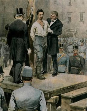 Achille Beltrame. Tavola raffigurante l'esecuzione di Cesare Battisti.De Agostini Picture Library/A. Dagli Orti Achille Beltrame. Tavola raffigurante l'esecuzione di Cesare Battisti.De Agostini Picture Library/A. Dagli Orti