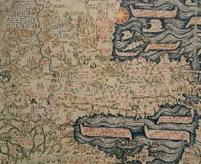 Cartografia. Particolare del mappamondo di Fra' Mauro Camaldolese (sec. XV) con la Turchia asiatica e la Mesopotamia (Venezia, Biblioteca Marciana).De Agostini Picture Library/A. Dagli Orti Cartografia. Particolare del mappamondo di Fra' Mauro Camaldolese (sec. XV) con la Turchia asiatica e la Mesopotamia (Venezia, Biblioteca Marciana).De Agostini Picture Library/A. Dagli Orti