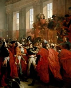 Colpo di Stato del 18 brumaio: Napoleone Bonaparte si fa proclamare Primo Console.De Agostini Picture Library / G. Dagli Orti Colpo di Stato del 18 brumaio: Napoleone Bonaparte si fa proclamare Primo Console.De Agostini Picture Library / G. Dagli Orti
