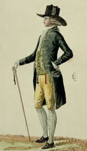 Calza indossata da un gentiluomo francese del sec. XVIII (Parigi, Bibliothèque des Art Décoratifs).De Agostini Picture Library/G. Dagli Orti Calza indossata da un gentiluomo francese del sec. XVIII (Parigi, Bibliothèque des Art Décoratifs).De Agostini Picture Library/G. Dagli Orti