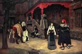 Johann Wolfgang Goethe. Incontro di Faust e Margherita, dipinto di J. Tissot (Parigi, Musée d'Orsay).Parigi, Musée d'Orsay Johann Wolfgang Goethe. Incontro di Faust e Margherita, dipinto di J. Tissot (Parigi, Musée d'Orsay).Parigi, Musée d'Orsay