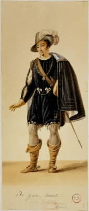 Don Giovanni . Bozzetto di Du Faget per il costume di Don Giovanni nella rappresentazione dell'opera di Mozart all'Opéra Peletier di Parigi il 10 marzo 1834 (Parigi, Bibliothèque de l'Opéra).Parigi, Bibliothèque de l'Opéra Don Giovanni . Bozzetto di Du Faget per il costume di Don Giovanni nella rappresentazione dell'opera di Mozart all'Opéra Peletier di Parigi il 10 marzo 1834 (Parigi, Bibliothèque de l'Opéra).Parigi, Bibliothèque de l'Opéra
