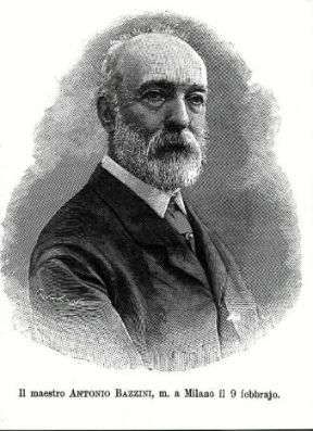 Antonio Bazzini in un ritratto realizzato negli anni in cui era direttore del Conservatorio di Milano (Milano, Civica Raccolta Stampe A. Bertarelli).Milano, Bertarelli Antonio Bazzini in un ritratto realizzato negli anni in cui era direttore del Conservatorio di Milano (Milano, Civica Raccolta Stampe A. Bertarelli).Milano, Bertarelli