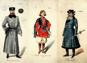 Umberto Giordano. Bozzetti di costumi maschili per la prima rappresentazione di Fedora.De Agostini Picture Library / A. Dagli Orti Umberto Giordano. Bozzetti di costumi maschili per la prima rappresentazione di Fedora.De Agostini Picture Library / A. Dagli Orti