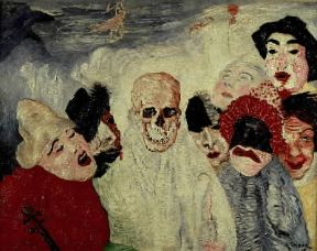 Belgio . Le maschere e la Morte di J. Ensor (Liegi, Musée d'Art Moderne).Liegi, Musée d'Art Moderne Belgio . Le maschere e la Morte di J. Ensor (Liegi, Musée d'Art Moderne).Liegi, Musée d'Art Moderne