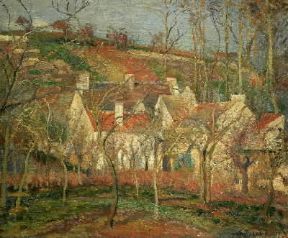 Camille Pissarro. Tetti rossi (1877; Parigi, Musée d'Orsay).De Agostini Picture Library/G. Dagli Orti Camille Pissarro. Tetti rossi (1877; Parigi, Musée d'Orsay).De Agostini Picture Library/G. Dagli Orti
