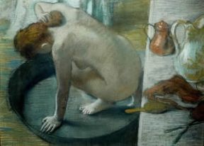 Hilaire-Germain-Edgar Degas . Donna nella tinozza che si spugna la nuca (1886; Parigi, Musée d'Orsay).De Agostini Picture Library/G. Dagli Orti Hilaire-Germain-Edgar Degas . Donna nella tinozza che si spugna la nuca (1886; Parigi, Musée d'Orsay).De Agostini Picture Library/G. Dagli Orti