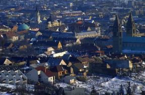 PÃ©cs. Una veduta della cittÃ  ungherese.De Agostini Picture Library/C. Sappa