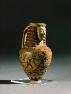 Ariballo. Ariballo corinzio in forma di testa femminile (Parigi, Louvre).De Agostini Picture Library/G. Dagli Orti Ariballo. Ariballo corinzio in forma di testa femminile (Parigi, Louvre).De Agostini Picture Library/G. Dagli Orti