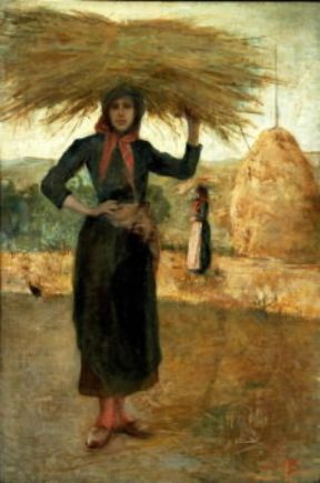 Macchiaioli. La fienaiola di Silvestro Lega (Milano, Galleria d'Arte Moderna).De Agostini Picture Library/A. Dagli Orti Macchiaioli. La fienaiola di Silvestro Lega (Milano, Galleria d'Arte Moderna).De Agostini Picture Library/A. Dagli Orti