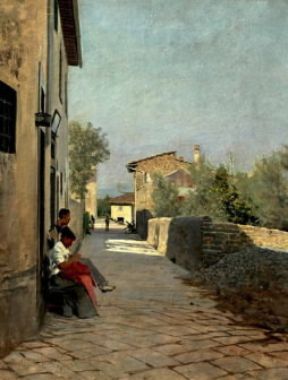 Macchiaioli. Stradina a Settignano di Telemaco Signorini (Livorno, Collezione Angiolini).De Agostini Picture Library/N. Grifoni Macchiaioli. Stradina a Settignano di Telemaco Signorini (Livorno, Collezione Angiolini).De Agostini Picture Library/N. Grifoni