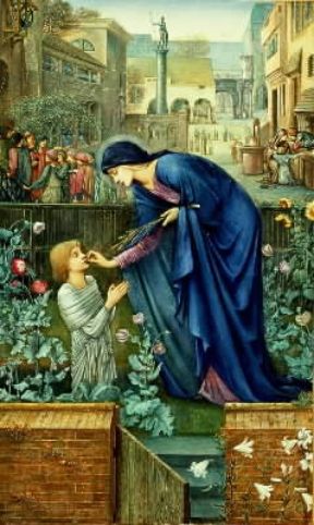 Preraffaellismo. Un'opera di E. Burne-Jones, protagonista della seconda fase del movimento:La novella della priora (Wilmington, Delaware Art Museum).Wilmington, Delaware Art Museum Preraffaellismo. Un'opera di E. Burne-Jones, protagonista della seconda fase del movimento:La novella della priora (Wilmington, Delaware Art Museum).Wilmington, Delaware Art Museum