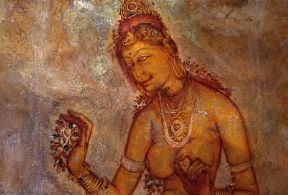 Sri Lanka . Ninfa celeste raffigurata nell'affresco di Sigirya (sec.V).De Agostini Picture Library/C. Rives Sri Lanka . Ninfa celeste raffigurata nell'affresco di Sigirya (sec.V).De Agostini Picture Library/C. Rives