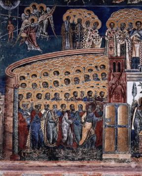 Giudizio. L'affresco del Giudizio universale nel monastero di Voronet in Romania.De Agostini Picture Library/G. Dagli Orti Giudizio. L'affresco del Giudizio universale nel monastero di Voronet in Romania.De Agostini Picture Library/G. Dagli Orti