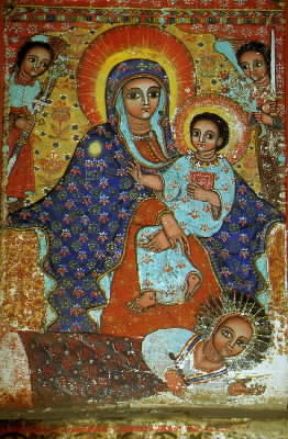 Copti. Affresco in una chiesa etiope nei pressi del lago Tana. De Agostini Picture Library / C. Sappa Copti. Affresco in una chiesa etiope nei pressi del lago Tana. De Agostini Picture Library / C. Sappa
