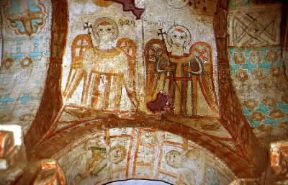 Etiopia. Particolare degli affreschi nella chiesa di Gannata Mariam, nei dintorni di Lalibelà .De Agostini Picture Library/C. Sappa Etiopia. Particolare degli affreschi nella chiesa di Gannata Mariam, nei dintorni di Lalibelà .De Agostini Picture Library/C. Sappa